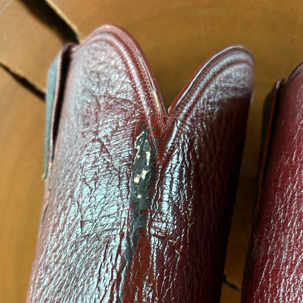 Lucchese Brown Ostrich Leather Heeled Boots - Picture 12 of 16